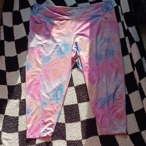 Colorful Womans Active Wear Leggings Size 3X Pro Player